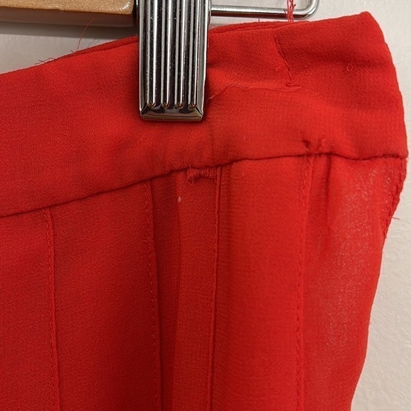 BCBG MAX AZRIA BRIGHT POPPY BONITA PLEATED MIDI CHIFFON SKIRT size 0 - Picture 7 of 13